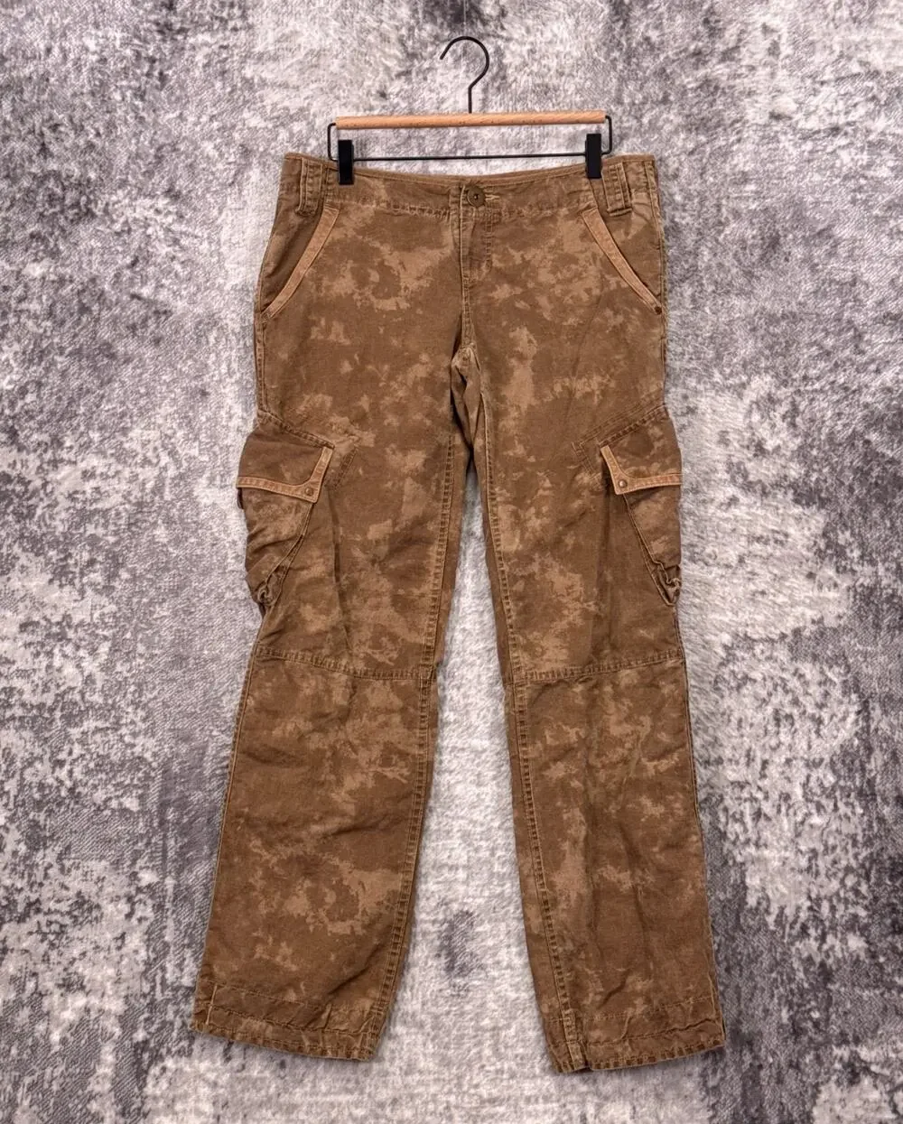 Vintage Free People Cargo Pants 8 Womens Y2K Cotton Linen Low Rise
